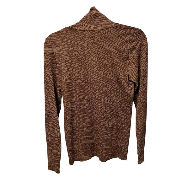 Athleta Brown Flurry Seamless Long Sleeve Pullover Turtleneck Top Womens Large - Picture 5 of 5